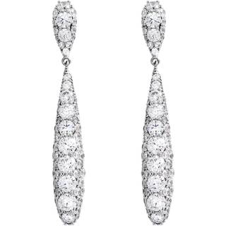 Jon Richard Jon Richard Silver Tone Pave Long Drop Earrings