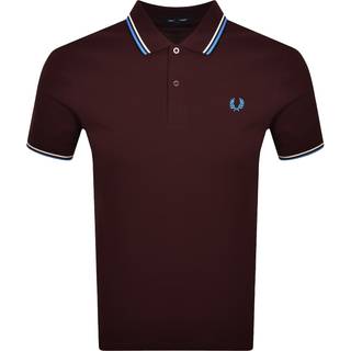 Fred Perry Twin Tipped Polo T Shirt Burgundy