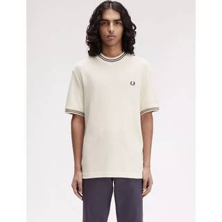 Fred Perry Ribbed Jersey T Shirt Ecru