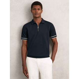 Reiss Reiss Zain Tekstureret Polo-skjorte med Halv Lynlås og Spids - X-Large