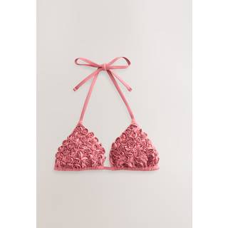 Next 3D Trekantet bikinitop med blomsterapplikation