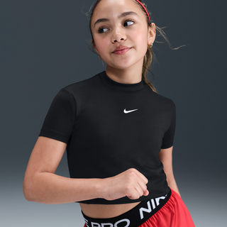 Kortærmet Nike Pro Dri-FIT-trøje til piger - sort - XS