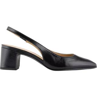 Jones Bootmaker Jones Bootmaker Black Xayna Leather Slingback Court Shoes
