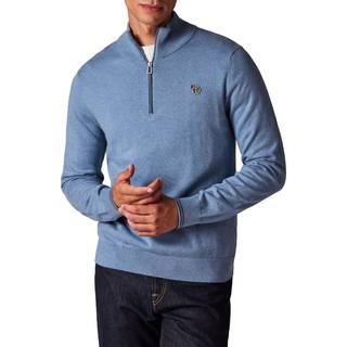 Paul Smith Half Zip Zebra Logo Jumper Blue