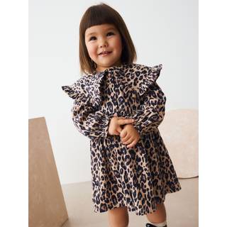 Next Leopard Print Long Sleeve Collared Dress (3mths-7yrs)