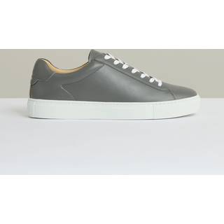 Reiss Reiss Graphite Grey Finley Leather Low-Top Trainers