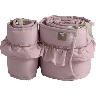 NG Baby Stødpude Bedside Krybbe Linned Med Flæse Rose One Size      Unisex