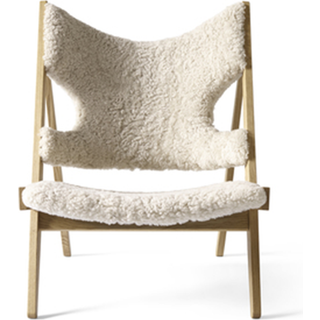 Audo Knitting Lounge Chair Loungestol Sheepskin Natural Oak & Sheepskin Nature