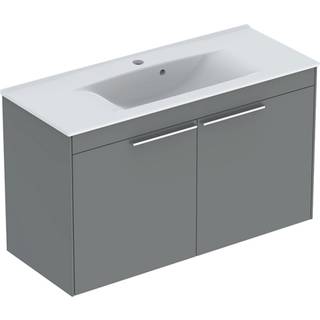 Ifö Sense møbelsæt 90 cm med 2 låger og Sense vask. Kompakt. Grafitgrå