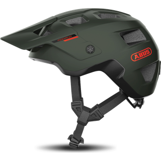 ABUS Hjelm MoDrop i Pine Green L - Multi-Shell In-Mold, Zoom Ace MTB Indstillingssystem, QUIN Ready, GoggFit
