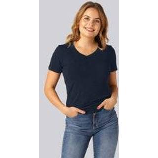 Bambus t-shirt v-hals i dusty rose til damer