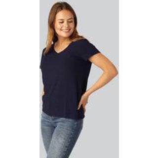 Bambus t-shirt v-hals ribbet i hvid til damer