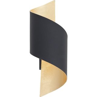 Lindby væglampe Desirio, sort/guld, 24 cm, metal