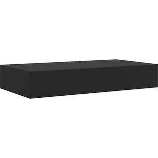 Væghylde Med Skuffe Sort - 48 x 25 x 8 cm