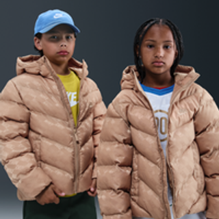 Nike All Day Play Therma-FIT-dynejakke med løs pasform til større børn - brun - XL