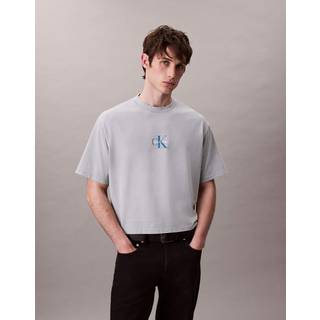 Monogram Logo Washed Relaxed Tee - Grey - XS