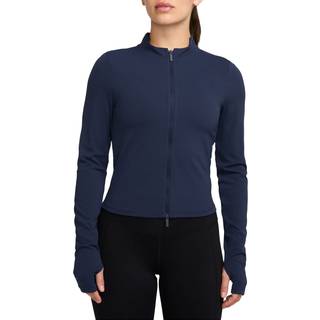 Langærmet Nike Zenvy Dri-FIT-trøje med fuld lynlås til kvinder - blå - XS (EU 32-34)