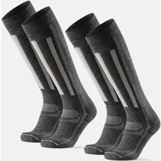 MERINO WOOL SKI SOCKS - Dark Grey/Light Grey / 43-47 / 2-Pack