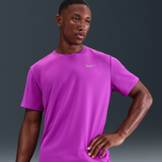 Nike Miler Running Shirt Men - Violet, Silver, Size S - violet