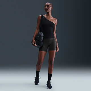 Nike Zenvy-cykelshorts (13 cm) med høj talje og print til kvinder - sort - XS (EU 32-34)