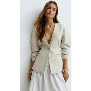 Gina Tricot-Sculpted blazer-Blazere-Beige-XS-Dame