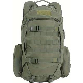 TEMU 45l Tactical Camouflage Backpack For Men - Olive Green Polyester Hiking & Camping Backpack With Adjustable Shoulder Straps, Molle Webbing, And Multiple Compartments For , Camping Gear
