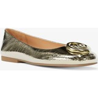 MK Milan Crackled Metallic Leather Ballet Flat - Gold - Michael Kors - EU 39