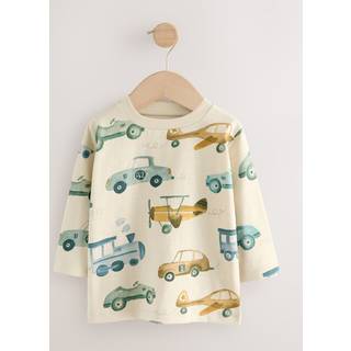 Next 100% bomulds T-shirt med langærmet heldækkende print (3måneder -7år)