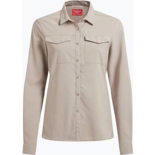 Craghoppers Women's Nosilife Pro Langarm Bluse V Bluse Damer størrelse 42 farve grå