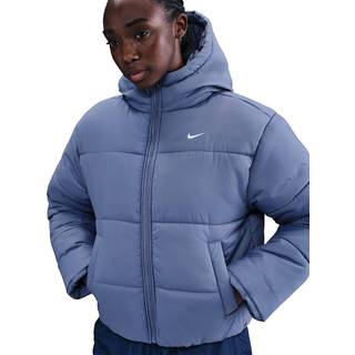 Løstsiddende Nike Classic Therma-FIT-dynejakke med hætte til kvinder - blå - L (EU 44-46)