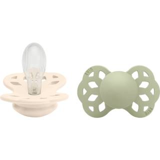 BIBS Infinity 2 pk Silicone Symmetrical Size 2 Ivory/Sage