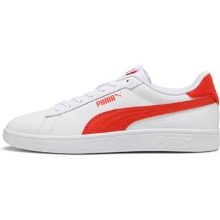 PUMA Smash 3.0 L Sneakers, Shoes, White/Fierce Red, 42.5 - Fierce Red - 42.5