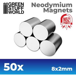 "Neodymium Magnets N52 - 8x2mm (50 stk)"