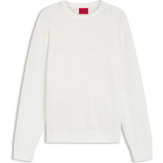 Sweater i bomuld med sildebensstrik