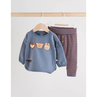 Next Blue Woodland Top and Leggings 2 Piece Baby Set (0mths-3yrs)