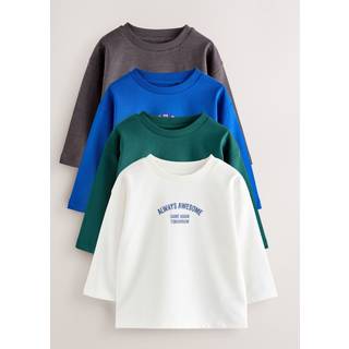 Next Multi Bright Long Sleeve Graphic Print T-Shirts 4 Pack (3mths-7yrs)
