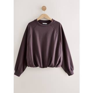 Next Plum Purple Puff Ball Balloon Bubble Hem Crewneck Sweatshirt