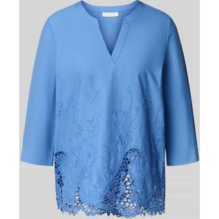 slip-on blouse in azure structured