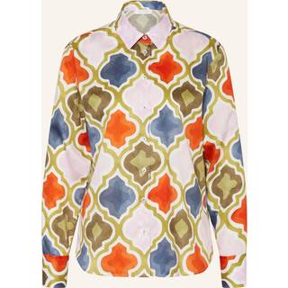 shirt-blouse in olive printed
