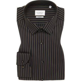 SLIM FIT Shirt in dark brown striped