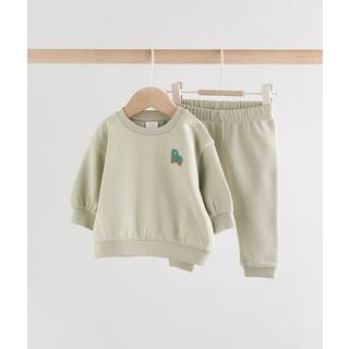 Next Sage Green Tractor Baby Sweatshirt and Joggers Set (0mths-2yrs)