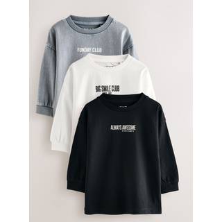 Next Langærmede T-shirts med grafisk Tryk 3 pakke (3måneder -7år)