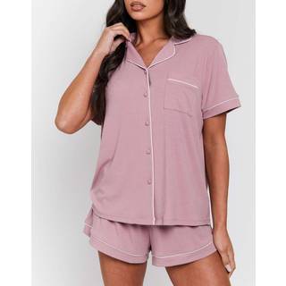 Loungeable Loungeable Soft Rib Short Button Through Pyjamas