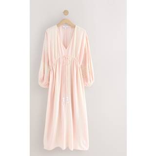 Next Pink/White Maxi Long Sleeve Kaftan Cover-Up