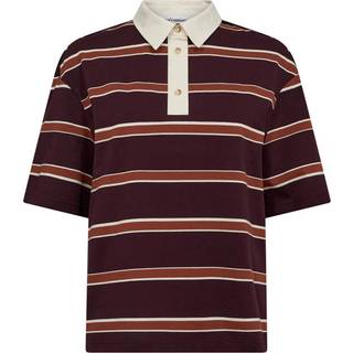 Co'couture Augustacc Stripe Polo Tee Toppe & T-Shirts 33175 87-Winered (XLARGE)
