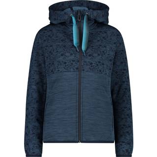 CMP Women's Printed Stretch Jacket Fix Hood Fleecejakke Damer størrelse 40 farve blå