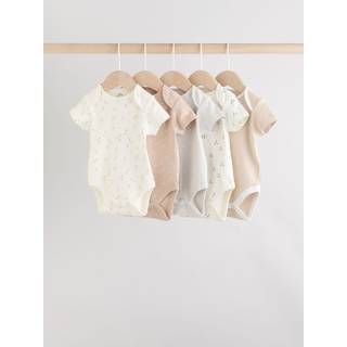 Next Neutral 100% Cotton Short Sleeve Baby Bodysuits 5 Pack