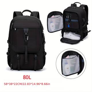 TEMU 50/80l Travel Backpack Expandable Sports Hiking Bagpack With Shoe Compartment 15.6/17.3 Inch Laptop Backpack Weekender Short
