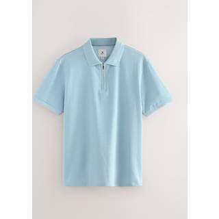 Next Blue Regular Fit Smart Quarter Zip Polo Shirt
