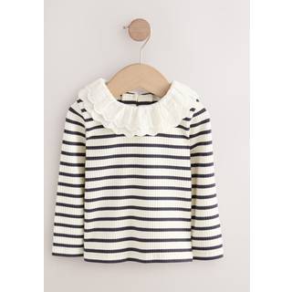Next Black and White Stripe Long Sleeve Collar Top (3mths-7yrs)